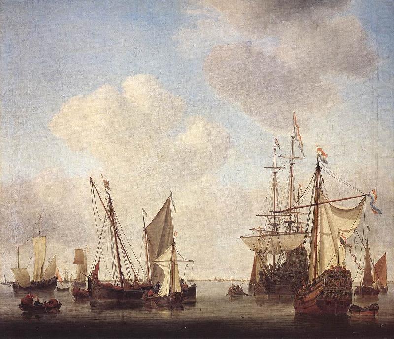 Warships at Amsterdam rt, VELDE, Willem van de, the Younger